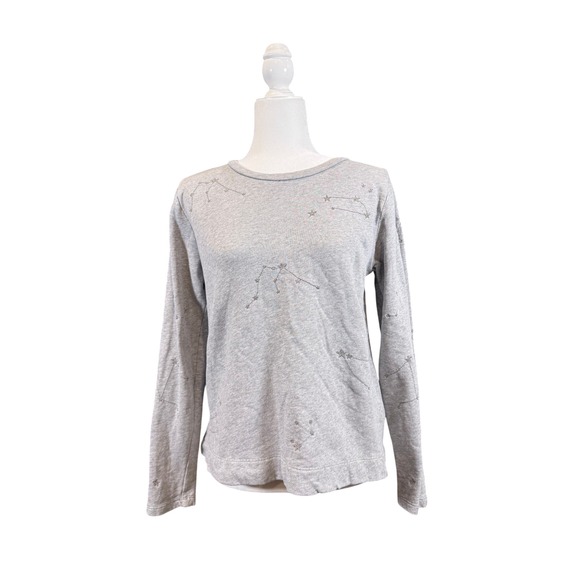 LOFT Tops - Loft Sweatshirt Gray Constellation Star Embroidered Long Sleeve Crew Neck S